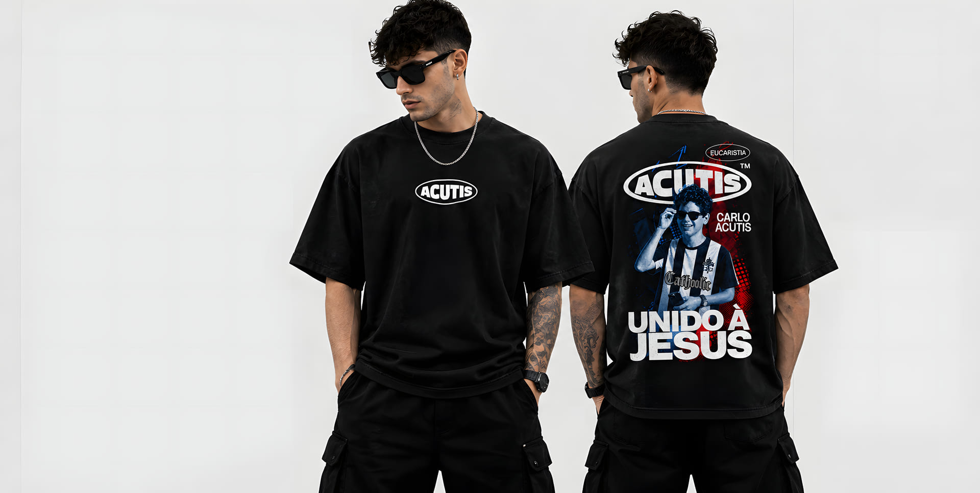 Two models wearing Mater oversized t-shirts